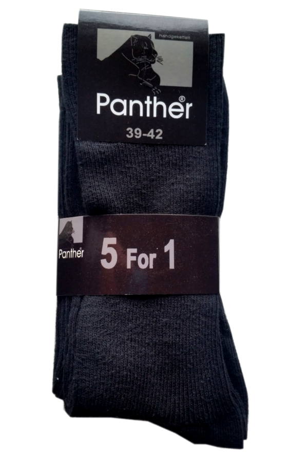 Großansicht von Panther schwarze Damensocken ohne Zehennaht, 5 Paar