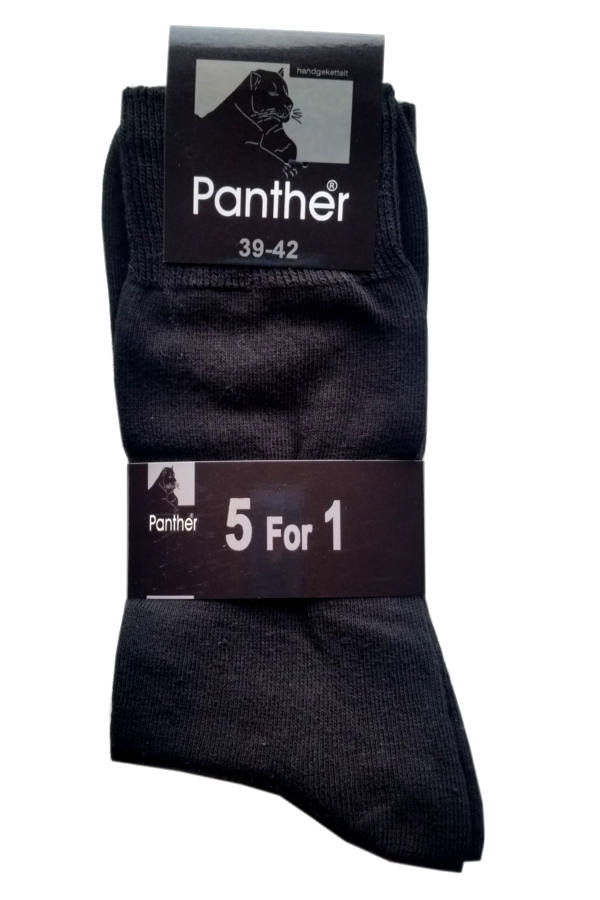 Großansicht von Panther schwarze Anzugsocken aus Baumwolle, 5 Paar