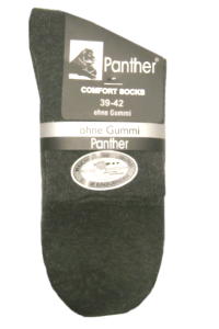 Panther kurze dunkelgraue Damensocken ohne Gummibund